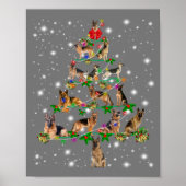 Funny German Shepherd kerstboom Decor Ormenmense Poster (Voorkant)