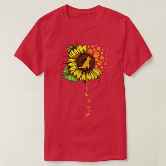 Funny German Shepherd Ma Sunflower Moederdag D T-shirt (Design voorkant)