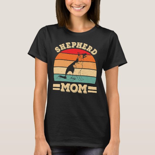 Funny German Shepherd Mam Print Dog  Retro T-shirt (Voorkant)