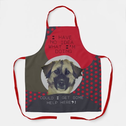 Funny German Shepherd Mix Dog heeft hulp nodig bij Schort (Voorkant)