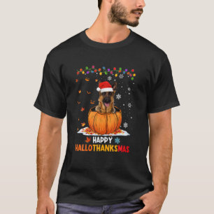 Funny German Shepherd On Pumpkin Happy Halobedankt T-shirt