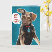 Funny German Shepherd Puppy 75th Birthday Card Kaart (Gele Bloem)