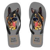 Funny German Shepherd Sandals Teenslippers (Voetbed)