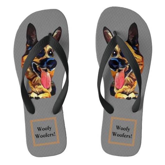 Funny German Shepherd Sandals Teenslippers (Voetbed)