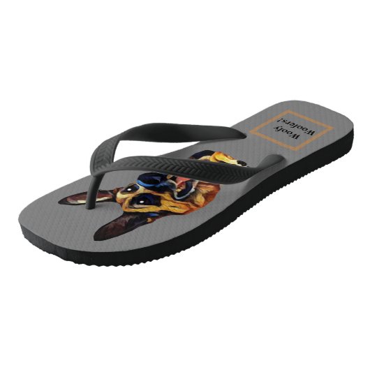 Funny German Shepherd Sandals Teenslippers (Schuin)