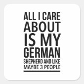 Funny German shepherd Vierkante Sticker (Voorkant)