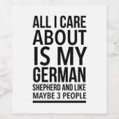 Funny German shepherd Wijn Etiket (Enkel label)