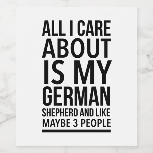 Funny German shepherd Wijn Etiket (Enkel label)