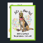 Funny German Sherherd Birthday Party Invite Kaart<br><div class="desc">Grappig Duits Sherherd Dog Donuts Birthday Party Invitation.Tijd om de donuts op te eten! Deze grappige verjaardagsfeestuitnodiging is voorzien van je favoriete Funny German Sherherd Dog die allemaal in zijn partijgenootschap heeft geknoeid en op je stash van verjaardagsdonuts heeft gezeten. Sprinkles vliegt overal, en je pup heeft al een donut...</div>
