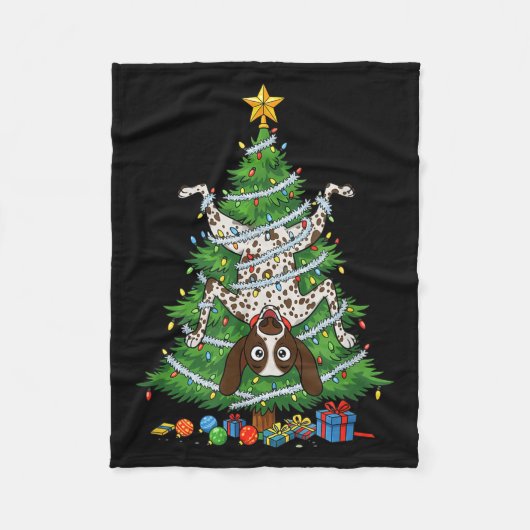 Funny German Shorthaired Inter Dog Christmas Tree Fleece Deken (Voorkant)