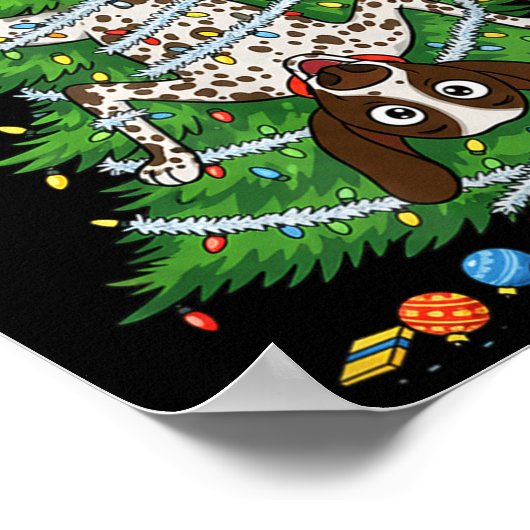 Funny German Shorthaired Inter Dog Christmas Tree  Poster (Hoek)