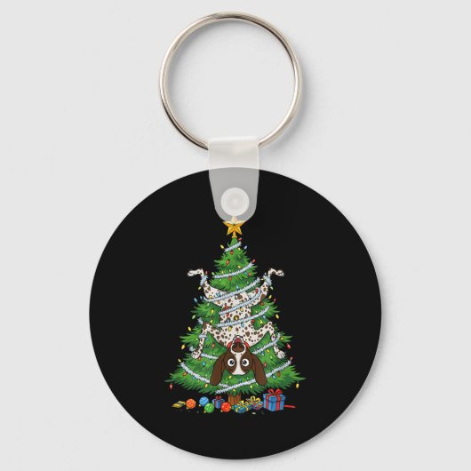 Funny German Shorthaired Inter Dog Christmas Tree Sleutelhanger (Voorkant)