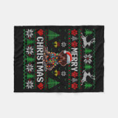 Funny German Shorthaired Inter Dog Ugly Xmas Sweat Fleece Deken (Voorkant (Horizontaal))