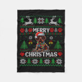 Funny German Shorthaired Inter Dog Ugly Xmas Sweat Fleece Deken (Voorkant)