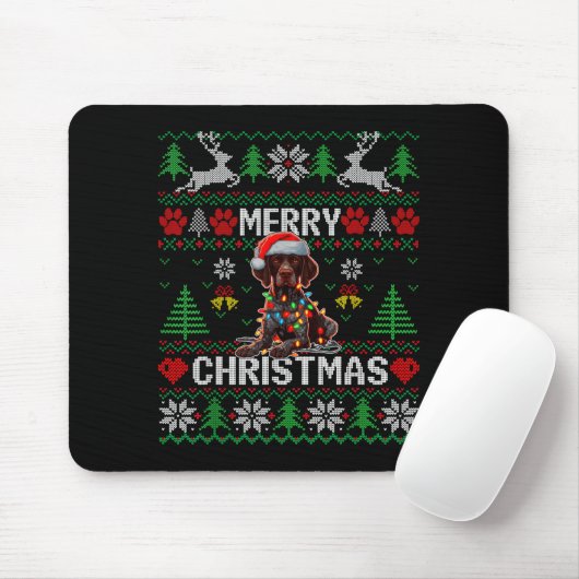 Funny German Shorthaired Inter Dog Ugly Xmas Sweat Muismat (Met muis)