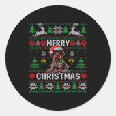 Funny German Shorthaired Inter Dog Ugly Xmas Sweat Ronde Sticker (Voorkant)