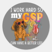 Funny German Shorthaired Pointer Gifts GSP Lover Ronde Sticker (Voorkant)