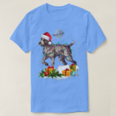 Funny German Wirehaered Pointer Dog Kerstligh T-shirt (Design voorkant)