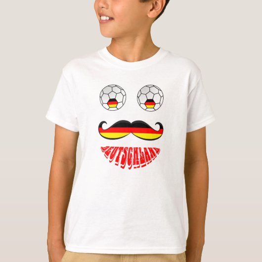 Funny Germany Soccer Football Face T-shirt (Voorkant)
