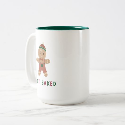 Funny Get Gingerbrood Man Holiday Quote Tweekleurige Koffiemok (Voorkant links)