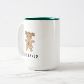 Funny Get Gingerbrood Woman Holiday Quote Tweekleurige Koffiemok (Voorkant links)