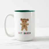 Funny Get Gingerbrood Woman Holiday Quote Tweekleurige Koffiemok (Links)