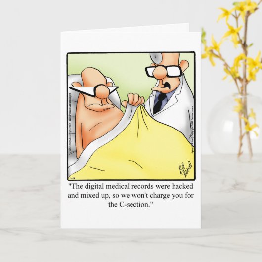 Funny Get Good Humor Wenskaart Kaart (Gele Bloem)