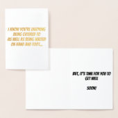 Funny Get Good Soon Card Folie Kaarten (Display)