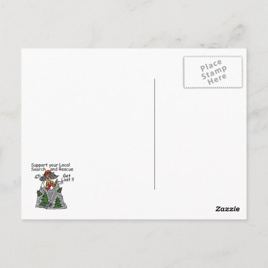 Funny Get Lost Briefkaart (Achterkant)