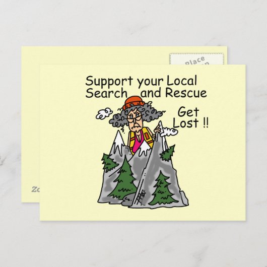 Funny Get Lost Briefkaart (Voorkant / Achterkant)