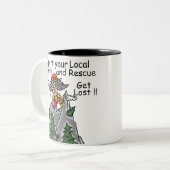Funny Get Lost Tweekleurige Koffiemok (Voorkant links)