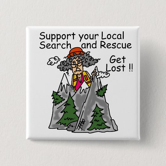 Funny Get Lost Vierkante Button 5,1 Cm (Voorkant)