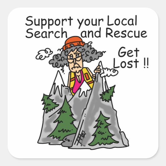 Funny Get Lost Vierkante Sticker (Voorkant)