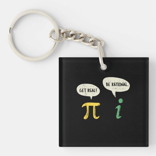 Funny get real be Rational Pi Wiskunde Sleutelhanger (voorkant)