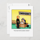 Funny Get Well Briefkaart "Cannon Cleaner" (Voorkant / Achterkant)