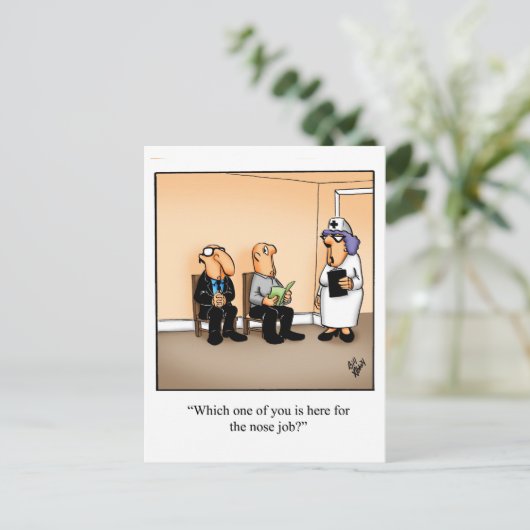 Funny Get Well Briefkaart "Nose Job" (Staand voorkant)