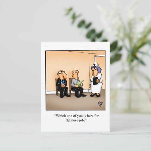 Funny Get Well Briefkaart "Nose Job" (Staand voorkant)