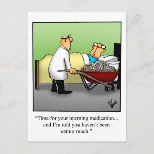 Funny Get Well Briefkaart "Ochtendmedicatie"