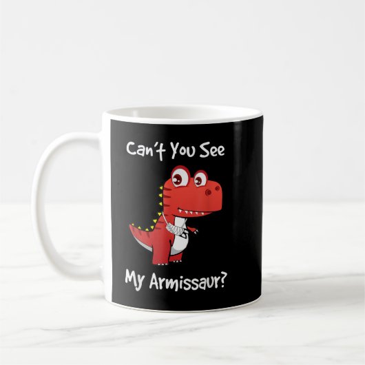 Funny Get Well Broken Arm Gift Dinosaur met Cas Koffiemok (Links)