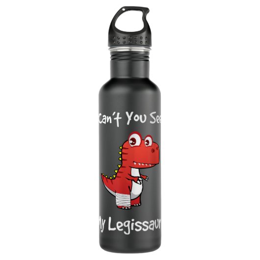 Funny Get Well Broken Leg Gift Dinosaur with a Cas Waterfles (Voorkant)