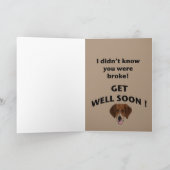 Funny Get well card for dogs Kaart (Binnen)