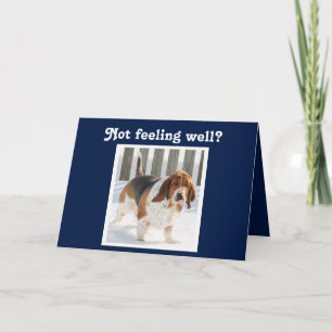 Funny Get Well Card met Cute Basset Hound Kaart