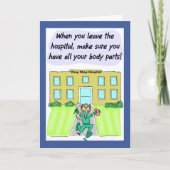 Funny Get Well Card: Missing Body Parts Kaart (Voorkant)