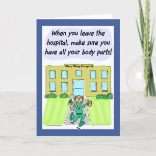 Funny Get Well Card:  Missing Body Parts Kaart