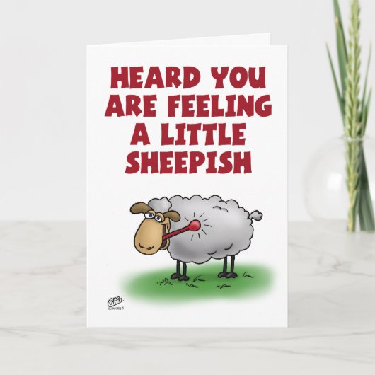 Funny Get Well Cards: Voeling van schapen Kaart (Voorkant)