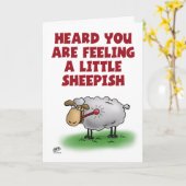 Funny Get Well Cards: Voeling van schapen Kaart (Gele Bloem)