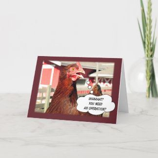 Funny Get Well Chicken Pun voor operaties Kaart