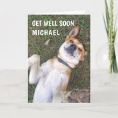 Funny Get Well Dog Photo Custom Kaart (Voorkant)