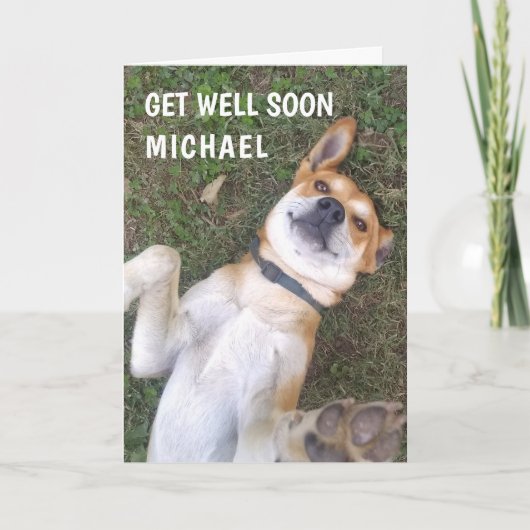 Funny Get Well Dog Photo Custom Kaart (Voorkant)