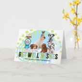 Funny Get Well Pack of Dogs met naam Kaart (Gele Bloem)